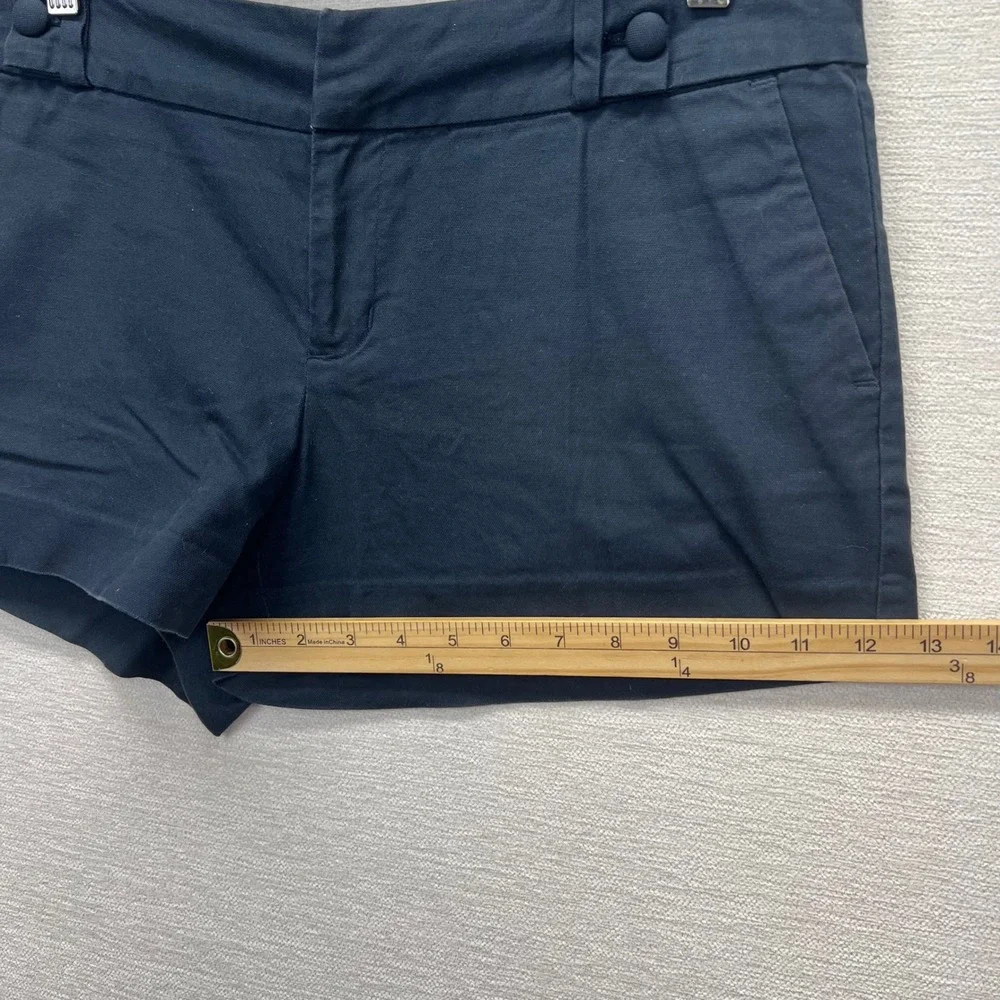 Banana Republic Chino Shorts Womens 10 Navy Blue Cotton Stretch Mid Rise Coastal
